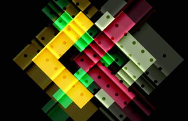 Siyah arka plan üzerinde renkli oklar