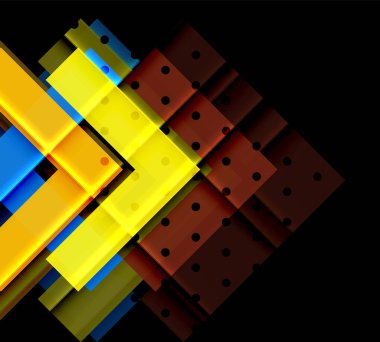 Siyah arka plan üzerinde renkli oklar