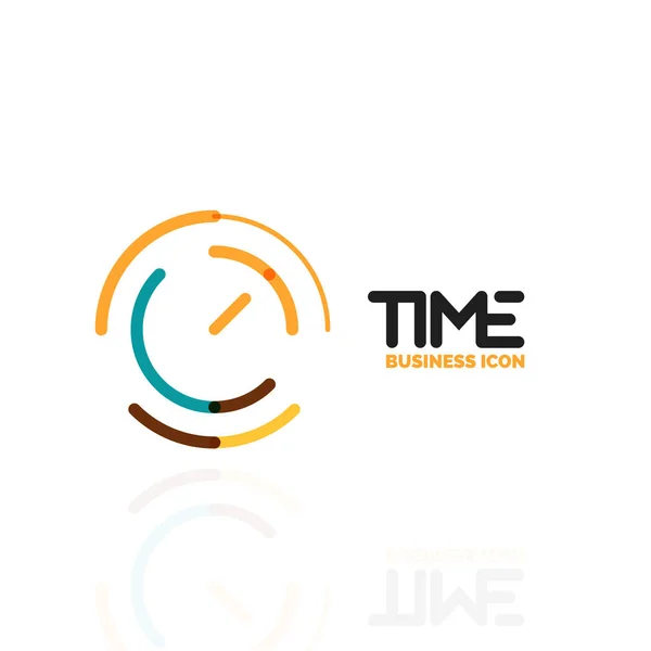 Idea de logotipo abstracto vectorial, concepto de tiempo o icono de negocio reloj. Plantilla de diseño del logotipo creativo — Vector de stock