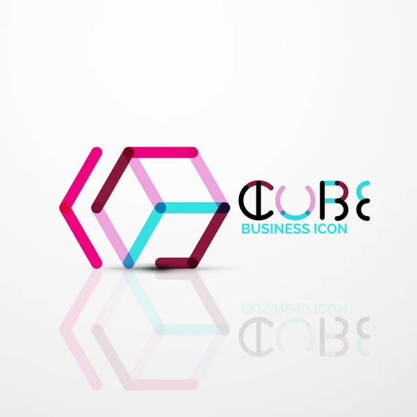 Cube idea concept logo, line — Stock Vector