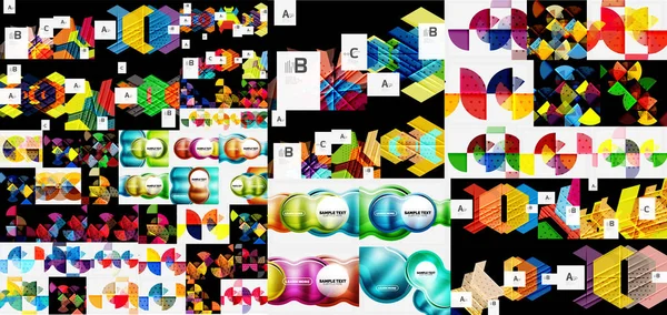Mega verzameling van abstracte geometrische achtergronden — Stockvector
