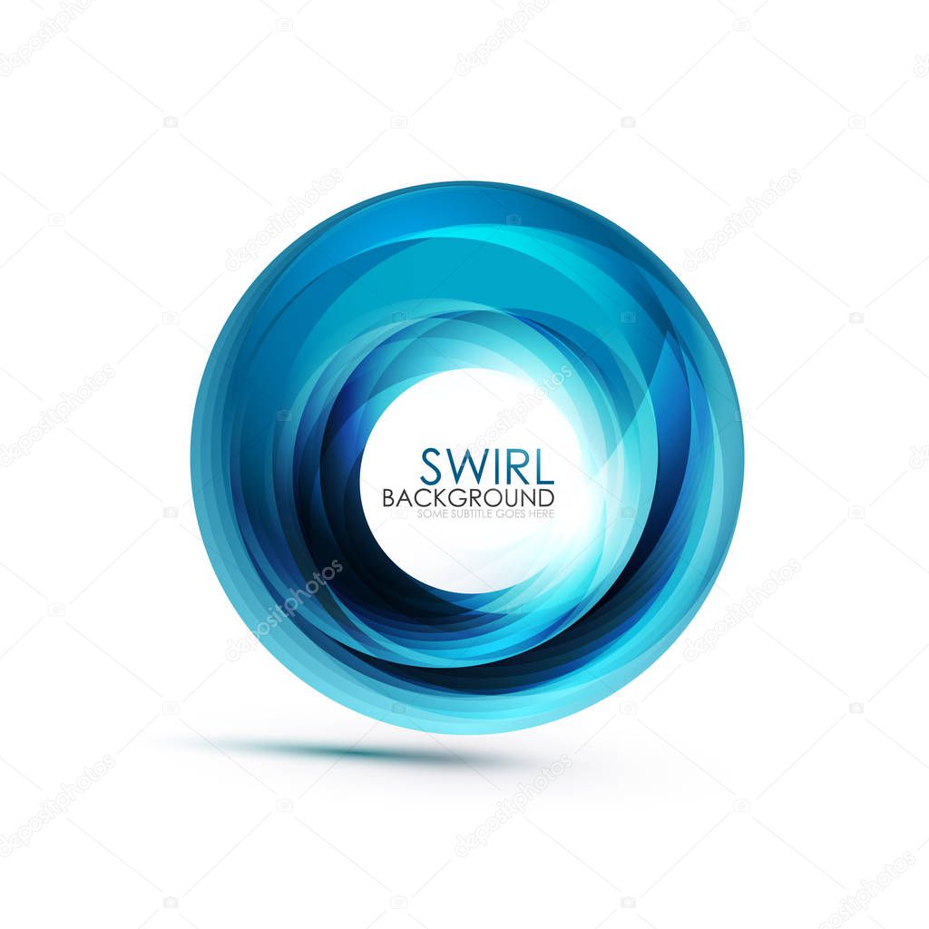 Abstract swirl banner, circle vector abstract background with copy space