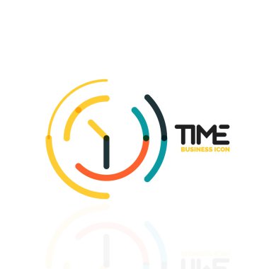 Vektör soyut logo fikri, zaman kavramı veya saat iş simgesi. Yaratıcı logo tasarım şablonu