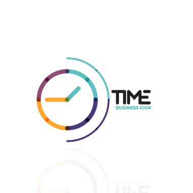Vektör soyut logo fikri, zaman kavramı veya saat iş simgesi. Yaratıcı logo tasarım şablonu