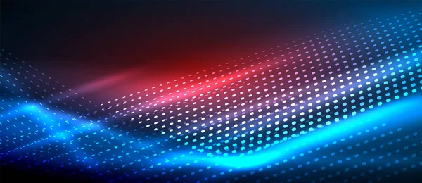 Neon sima wave digitális absztrakt háttér — Stock Vector
