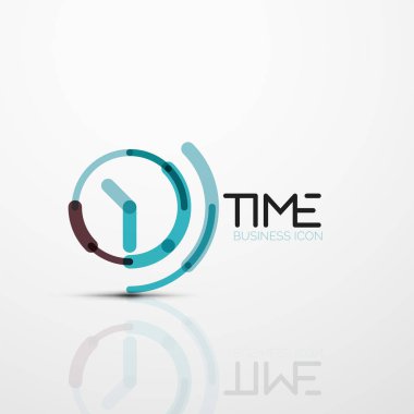 Vektör soyut logo fikri, zaman kavramı veya saat iş simgesi