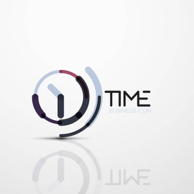 Vektör soyut logo fikri, zaman kavramı veya saat iş simgesi