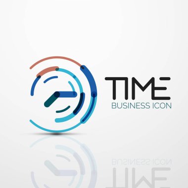 Vektör soyut logo fikri, zaman kavramı veya saat iş simgesi