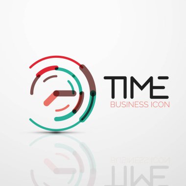 Vektör soyut logo fikri, zaman kavramı veya saat iş simgesi