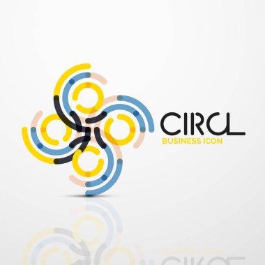 Soyut girdap satırları sembolü, daire logo simge