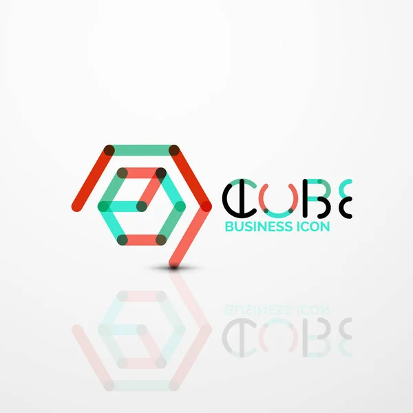 Idea cubo logo concept, linea — Vettoriale Stock