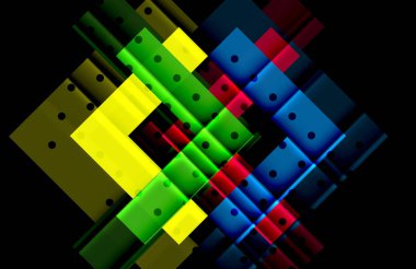 Siyah arka plan üzerinde renkli oklar