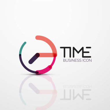 Vektör soyut logo fikri, zaman kavramı veya saat iş simgesi