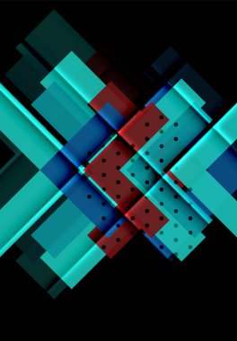 Siyah arka plan üzerinde renkli oklar