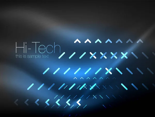 Futurisztikus neonfények a sötét háttér, digitális absztrakt techno háttér — Stock Vector