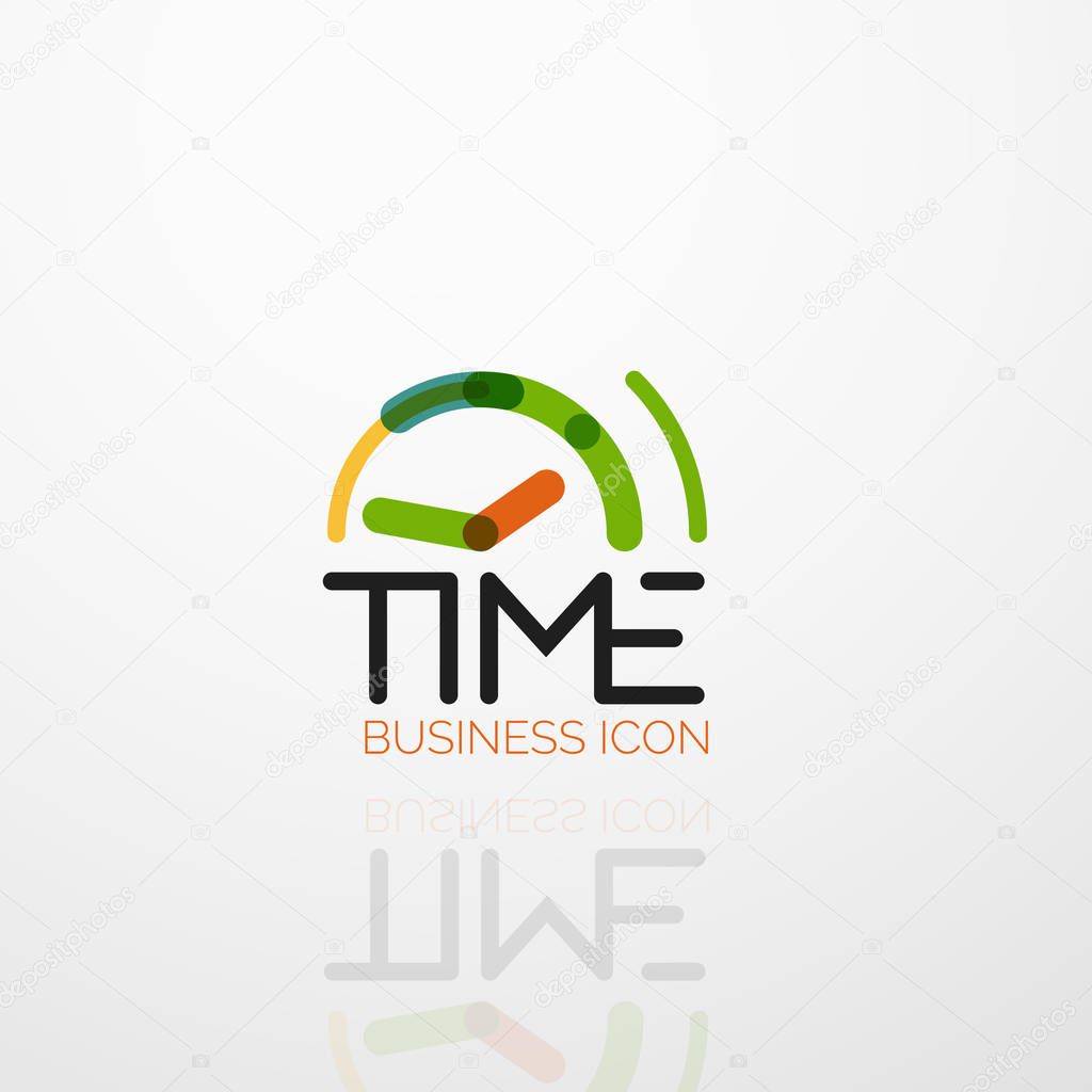 Vector abstract logo idea, time concept or clock business icon. Creative logotype design template