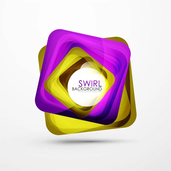 Vierkante swirl abstracte banner — Stockvector