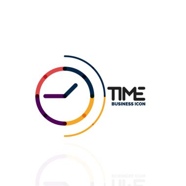 Vektör soyut logo fikri, zaman kavramı veya saat iş simgesi. Yaratıcı logo tasarım şablonu