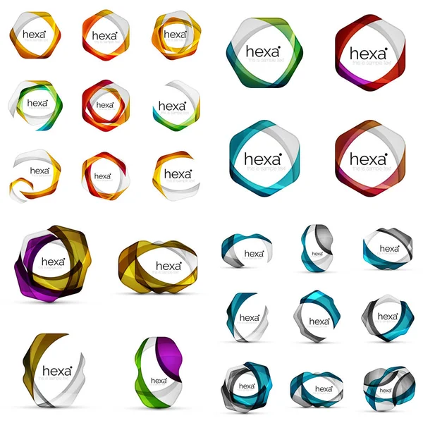 Logo méga collection - hexagones — Image vectorielle