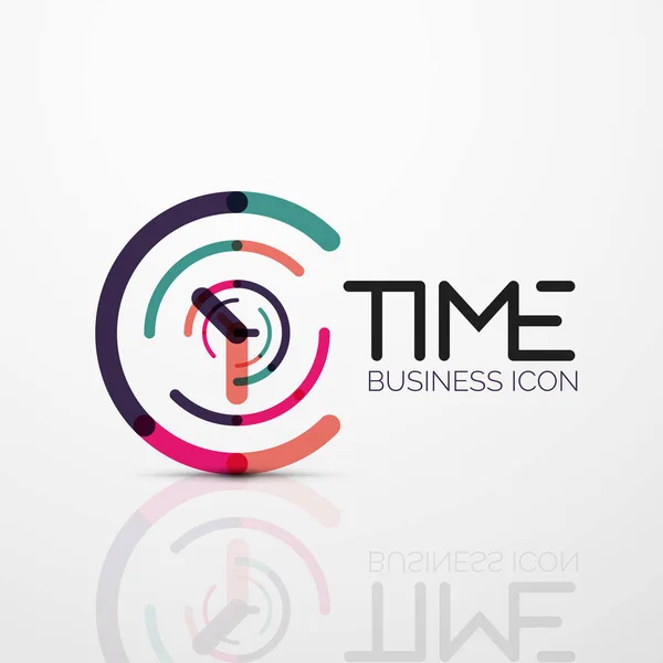 Vector abstract logo idea, time concept or clock business icon — Stock Vector