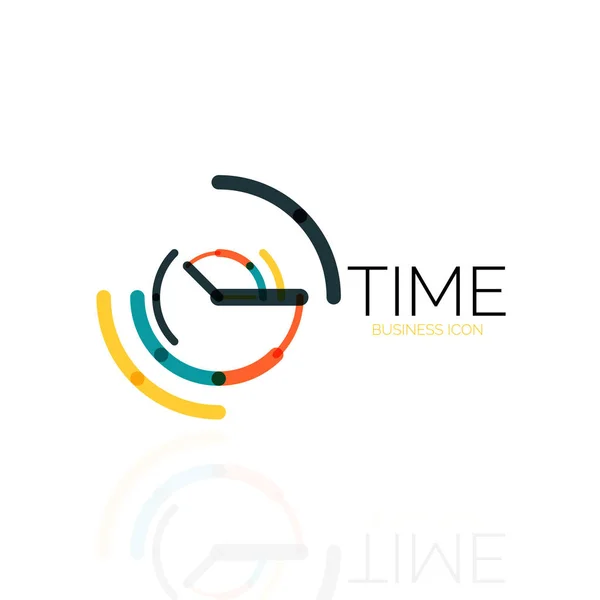 Idea de logotipo abstracto vectorial, concepto de tiempo o icono de negocio reloj. Plantilla de diseño del logotipo creativo — Vector de stock