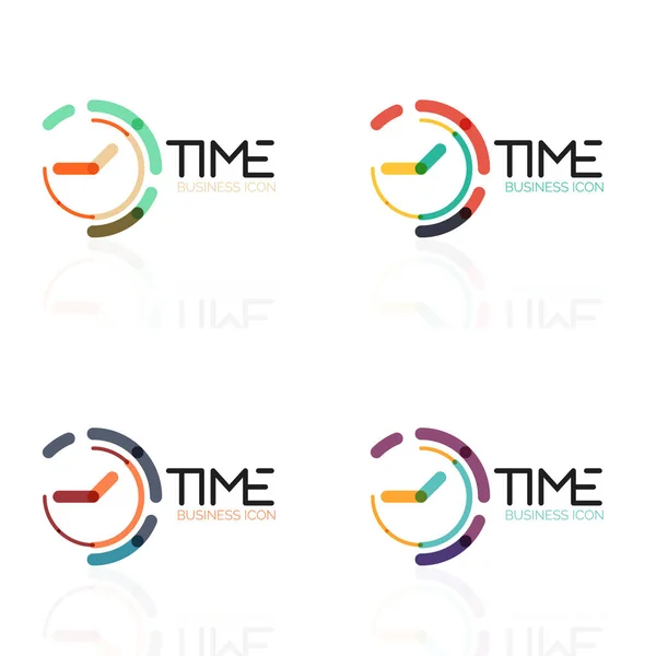 Векторная абстрактная идея логотипа, концепция времени или набор значков часов — стоковый вектор