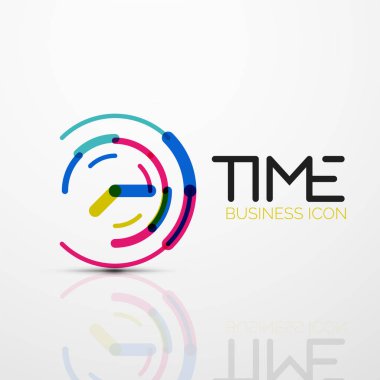 Vektör soyut logo fikri, zaman kavramı veya saat iş simgesi