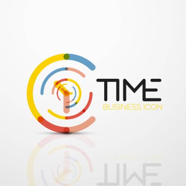 Vektör soyut logo fikri, zaman kavramı veya saat iş simgesi