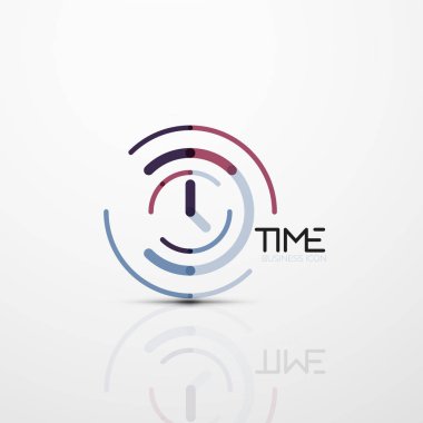 Vektör soyut logo fikri, zaman kavramı veya saat iş simgesi