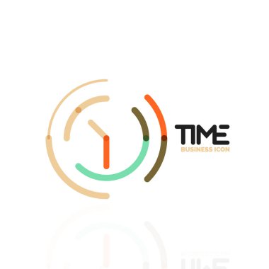 Vektör soyut logo fikri, zaman kavramı veya saat iş simgesi. Yaratıcı logo tasarım şablonu