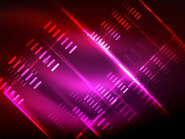 Koyu arka plan, arka plan dijital soyut techno fütüristik neon ışıkları