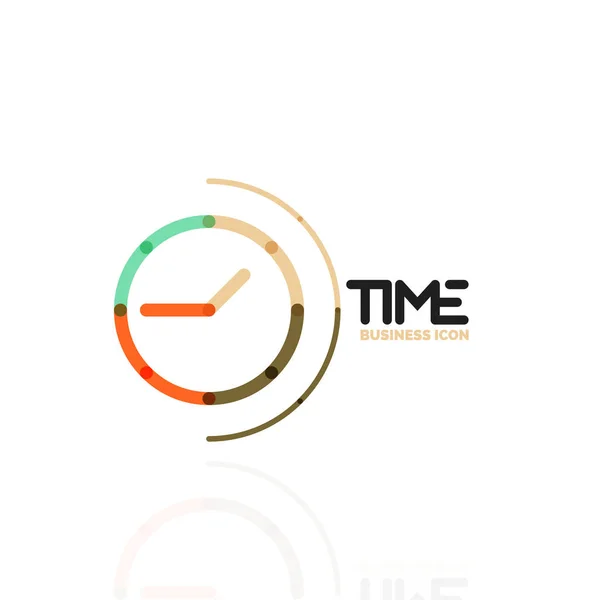 Idea de logotipo abstracto vectorial, concepto de tiempo o icono de negocio reloj. Plantilla de diseño del logotipo creativo — Vector de stock