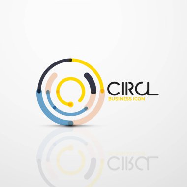 Soyut girdap satırları sembolü, daire logo simge