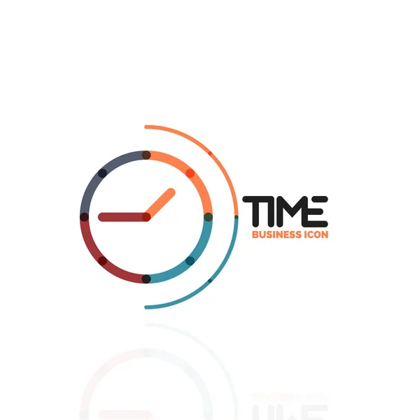 Vector abstract logo idea, time concept or clock business icon. Creative logotype design template — Stock Vector