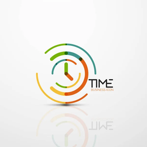 Idea del logo astratto vettoriale, concetto di tempo o icona dell'orologio — Vettoriale Stock