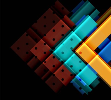 Siyah arka plan üzerinde renkli oklar