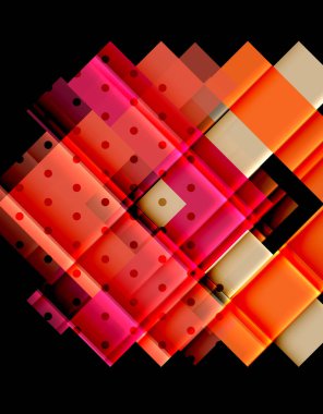 Renkli üçgenler ve oklar koyu arka plan üzerinde