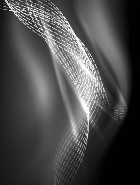 Zarif neon akan şeritler, ışık efektleri ile yumuşak dalgalar