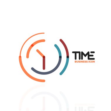Vektör soyut logo fikri, zaman kavramı veya saat iş simgesi. Yaratıcı logo tasarım şablonu