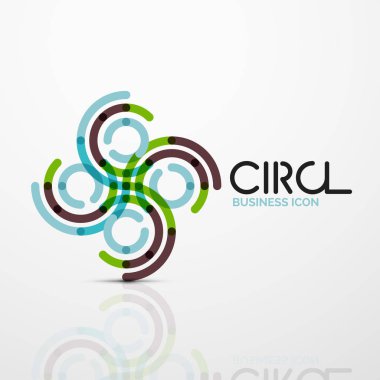 Soyut girdap satırları sembolü, daire logo simge