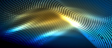 Soyut dalga koyu, parlak hareket üzerinde parlayan