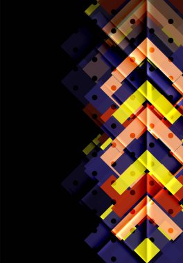 Siyah arka plan üzerinde renkli oklar