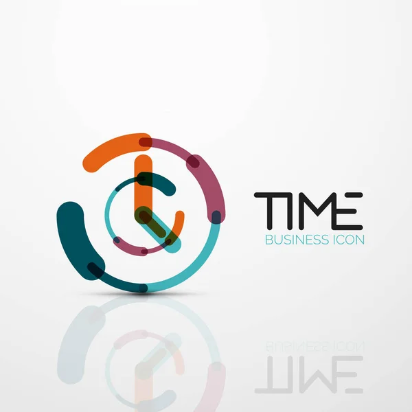 Idée de logo abstrait vectoriel, concept de temps ou icône d'entreprise horloge — Image vectorielle