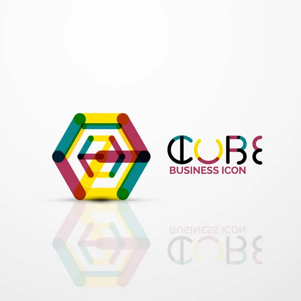 Idea cubo logo concept, linea — Vettoriale Stock