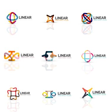 Soyut çiçek veya yıldız minimalist doğrusal simgeler, ince çizgi geometrik düz simgeler için iş simgesi tasarım, soyut düğmeleri veya Amblemler