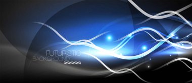 Parlak neon dalga hat