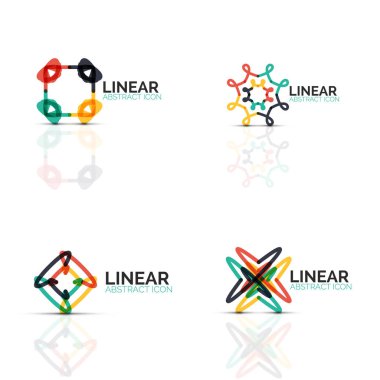 Soyut çiçek veya yıldız minimalist doğrusal simgeler, ince çizgi geometrik düz simgeler için iş simgesi tasarım, soyut düğmeleri veya Amblemler