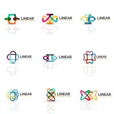 Soyut çiçek veya yıldız minimalist doğrusal simgeler, ince çizgi geometrik düz simgeler için iş simgesi tasarım, soyut düğmeleri veya Amblemler
