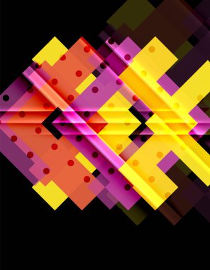 Siyah arka plan üzerinde renkli oklar