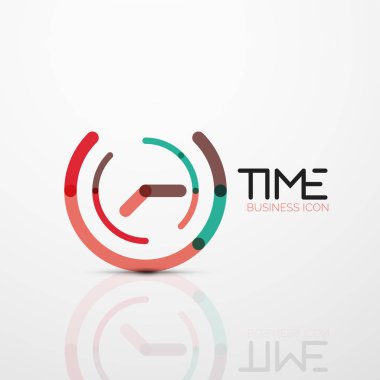 Vektör soyut logo fikri, zaman kavramı veya saat iş simgesi